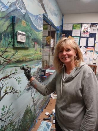 Mural paining on wall at EACS